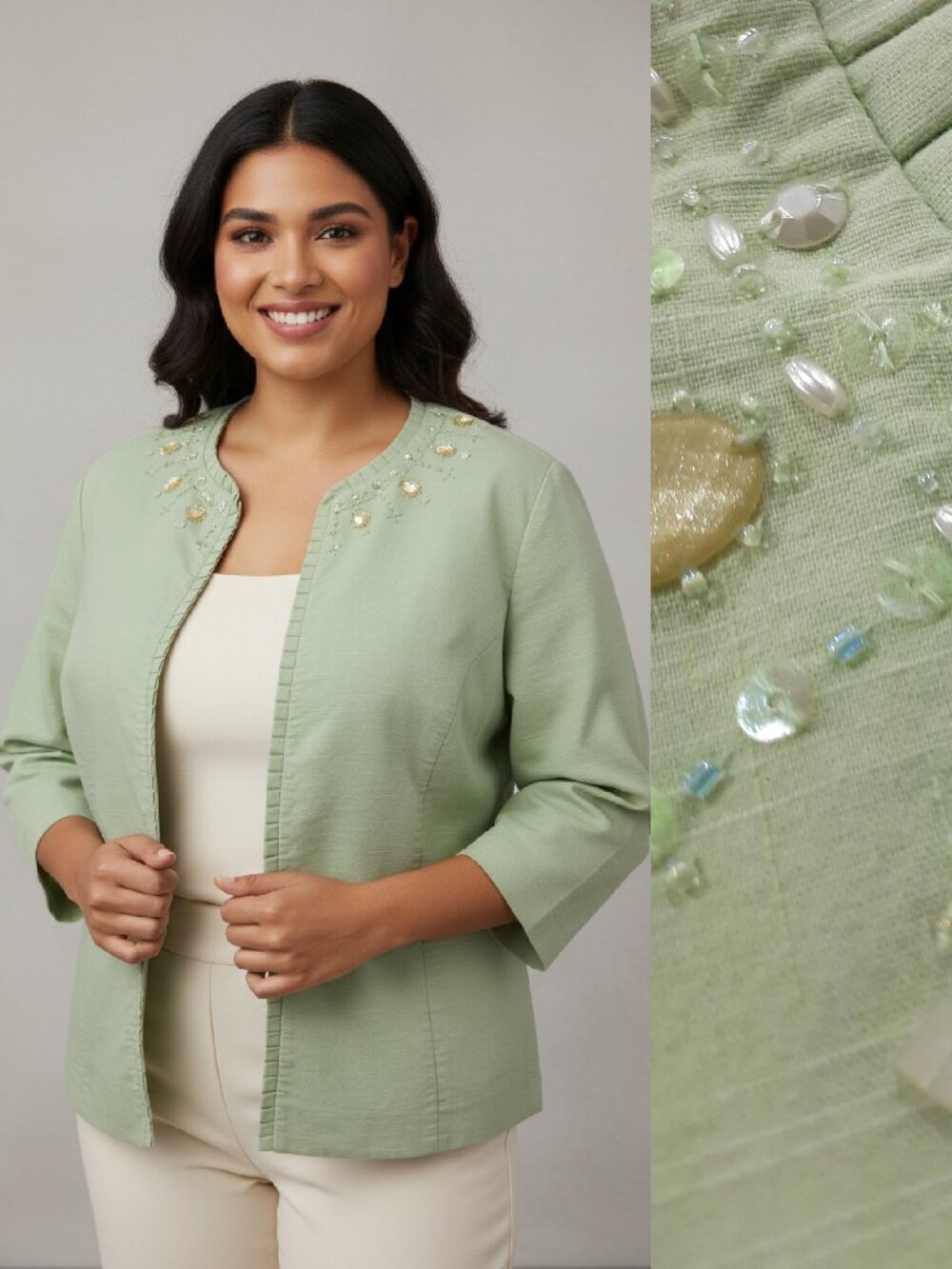 Y2K green jeweled blazer - Alfred Dunner brand